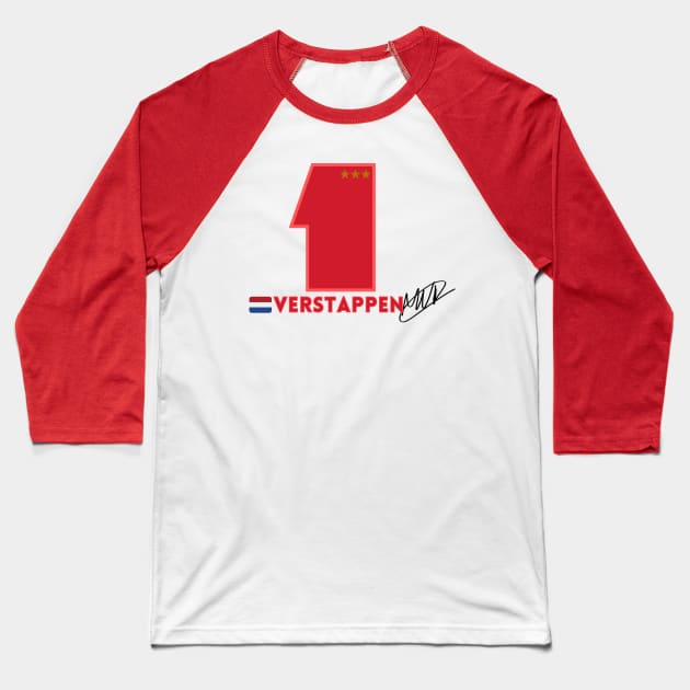 Max Verstappen Number Design Baseball T-Shirt by Formula Ghostly